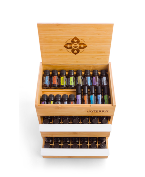 doterra bamboo box double drawer open samll pic